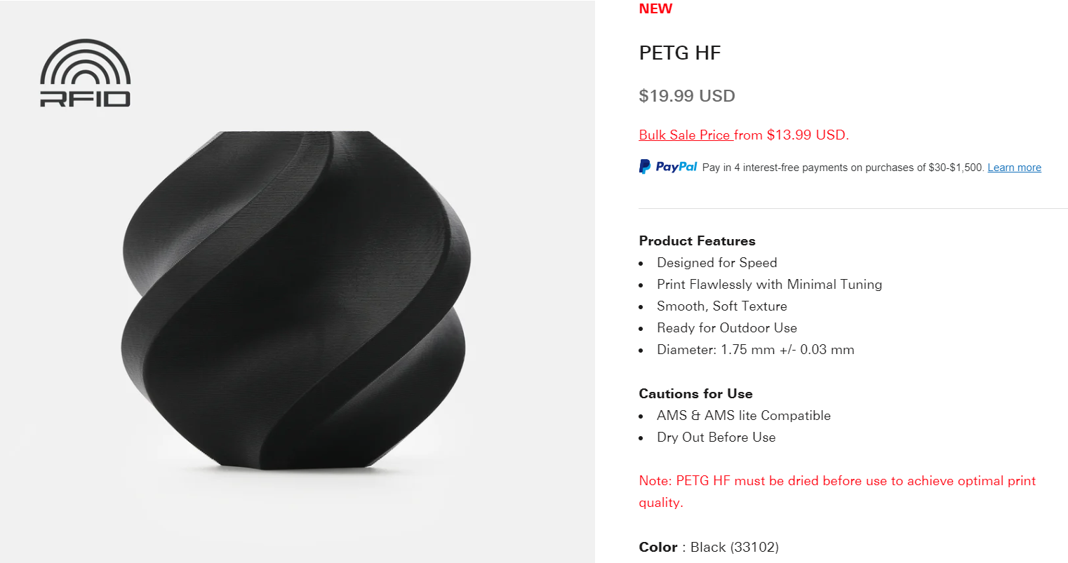 Filament cost planning